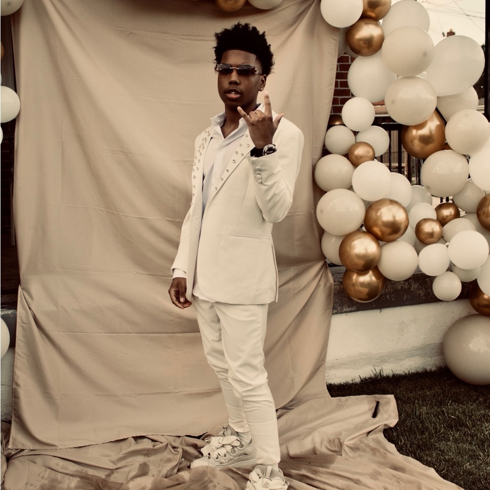 Men's Custom Cream Blazer, including cream vest that’s goes on the inside.